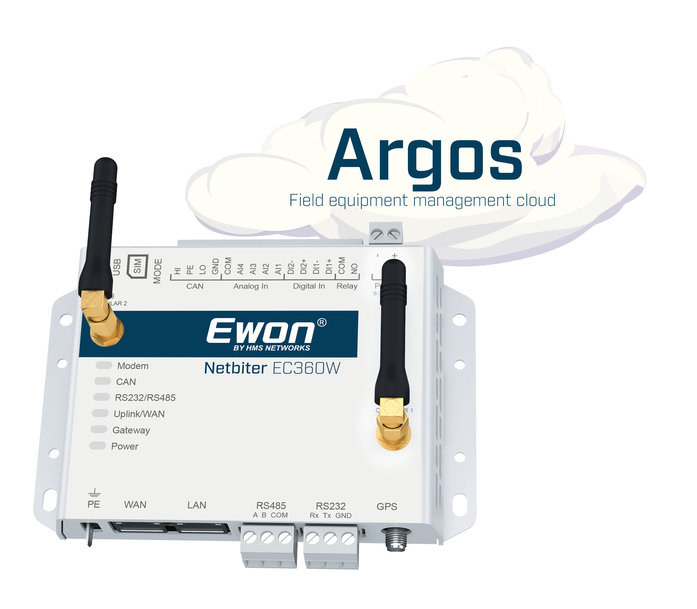 Ewon Netbiter EC360W renueva su interfaz en la nube Argos y añade una nueva aplicación móvil 